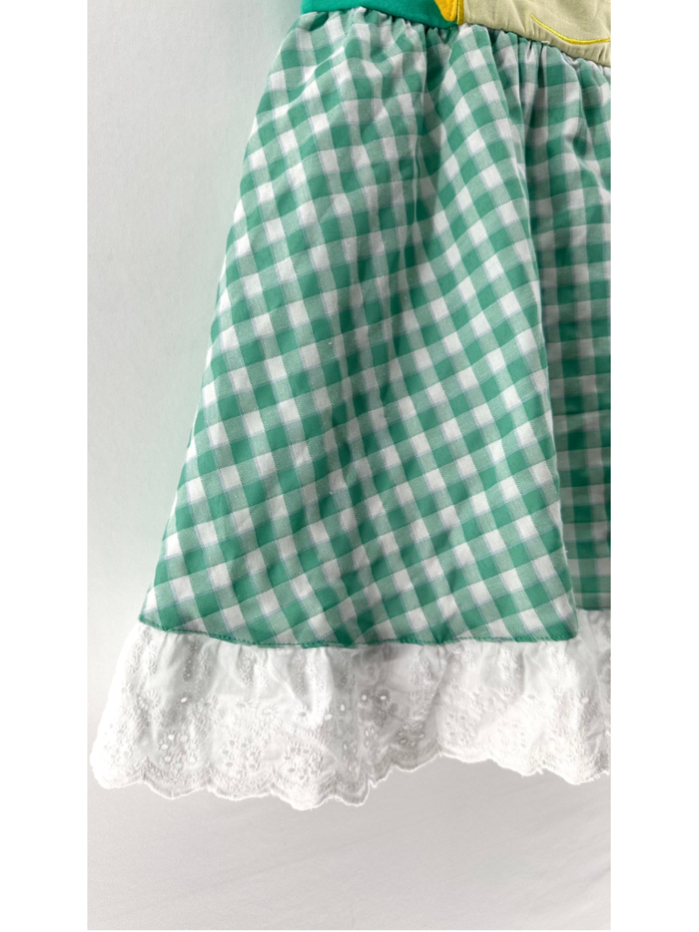 ROYAL ORCHARD twinnerific YOU ARE MY SUNSHINE Dress GIRLS 5T Green White Gingham - Picture 5 of 9